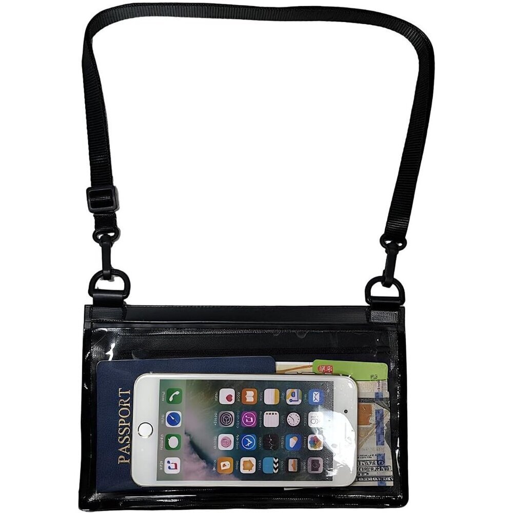 Women's Black Mini Crossbody Bag Travel Passport Wallet Shoulder Purse Small